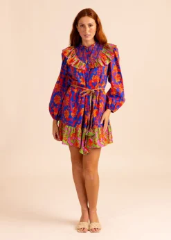 Alden Adair Sutton Dress In Cobalt Tea Garden