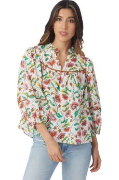 Crosby By Mollie Burch Rosie Top Woodcut Floral