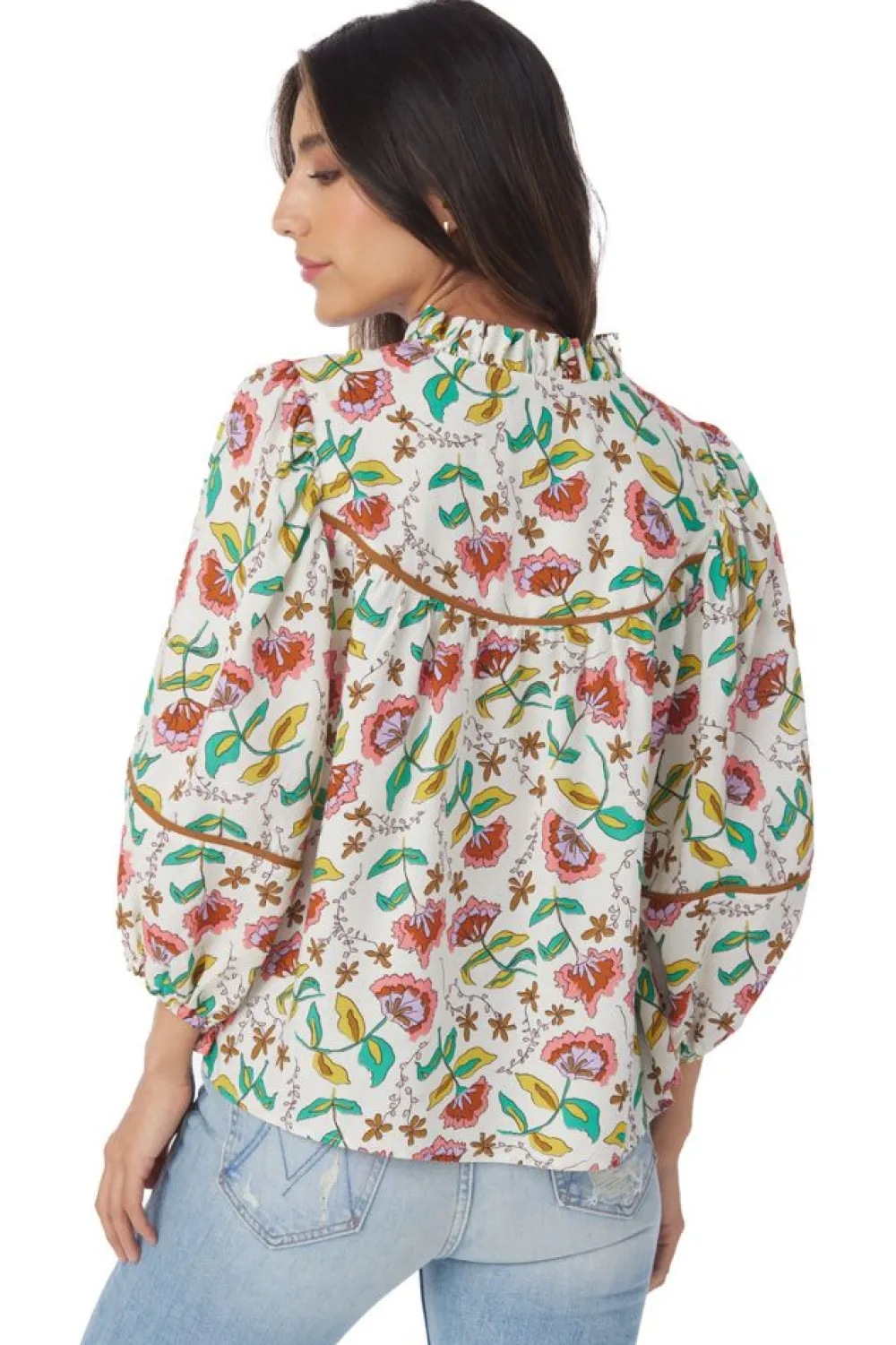 Crosby By Mollie Burch Rosie Top Woodcut Floral