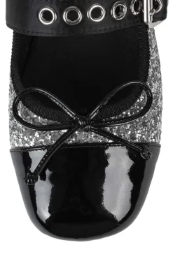 Jeffrey Campbell Balletic Silver Glitter Black