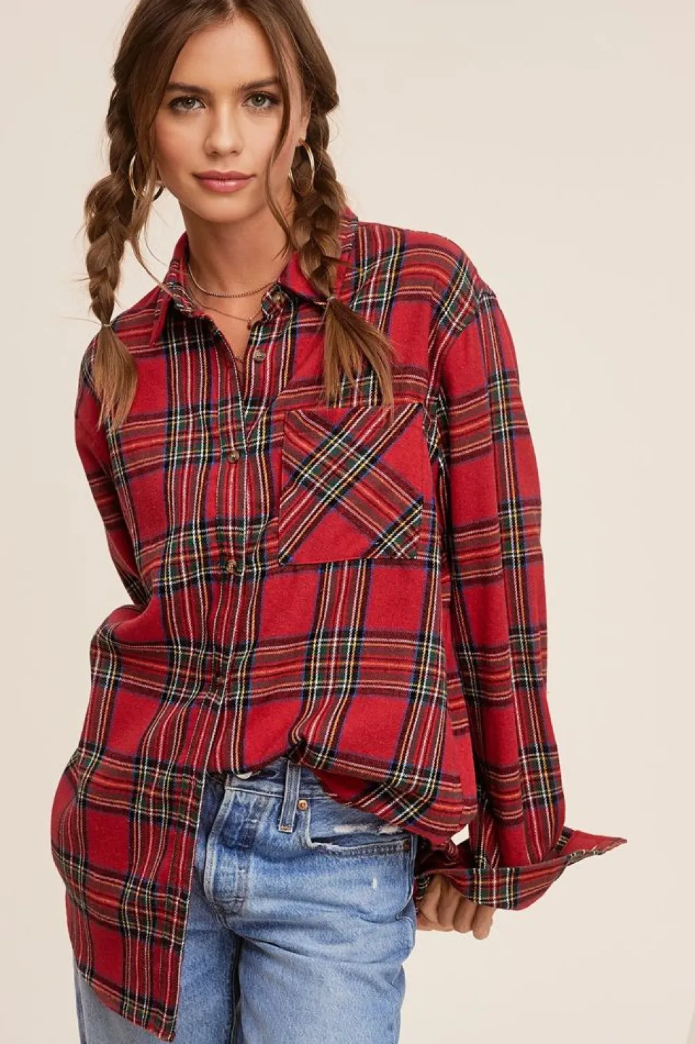La Miel Avril Plaid Shirt