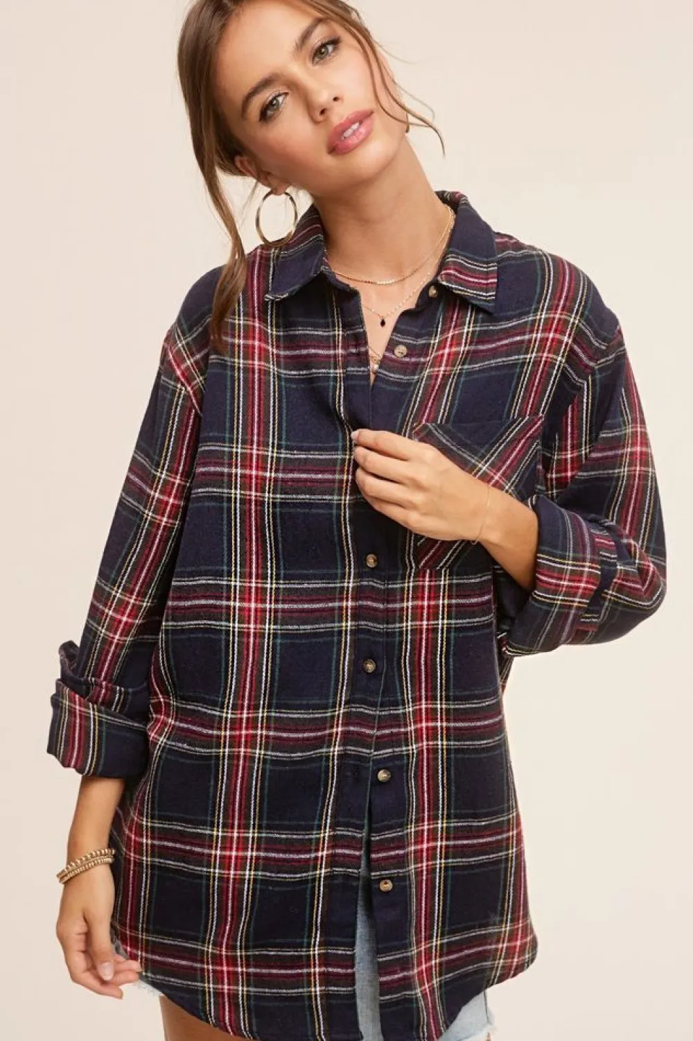 La Miel Avril Plaid Shirt