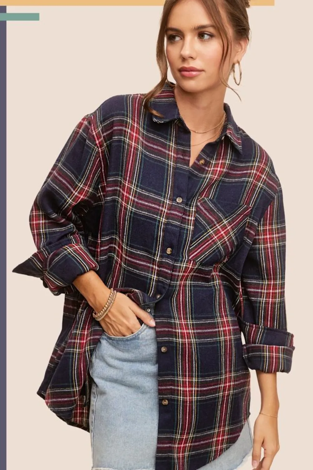 La Miel Avril Plaid Shirt