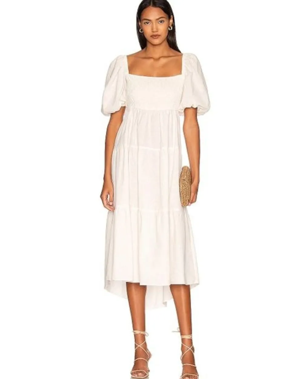 MINKPINK Azalea Midi Dress Ivory