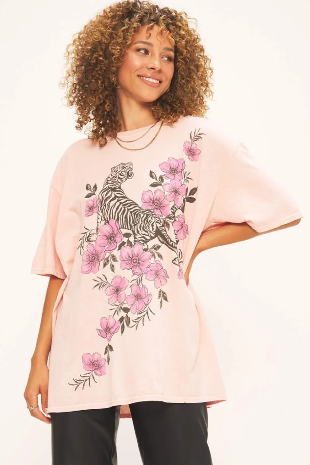 Project Social T Tiger Fleur Oversized Tee