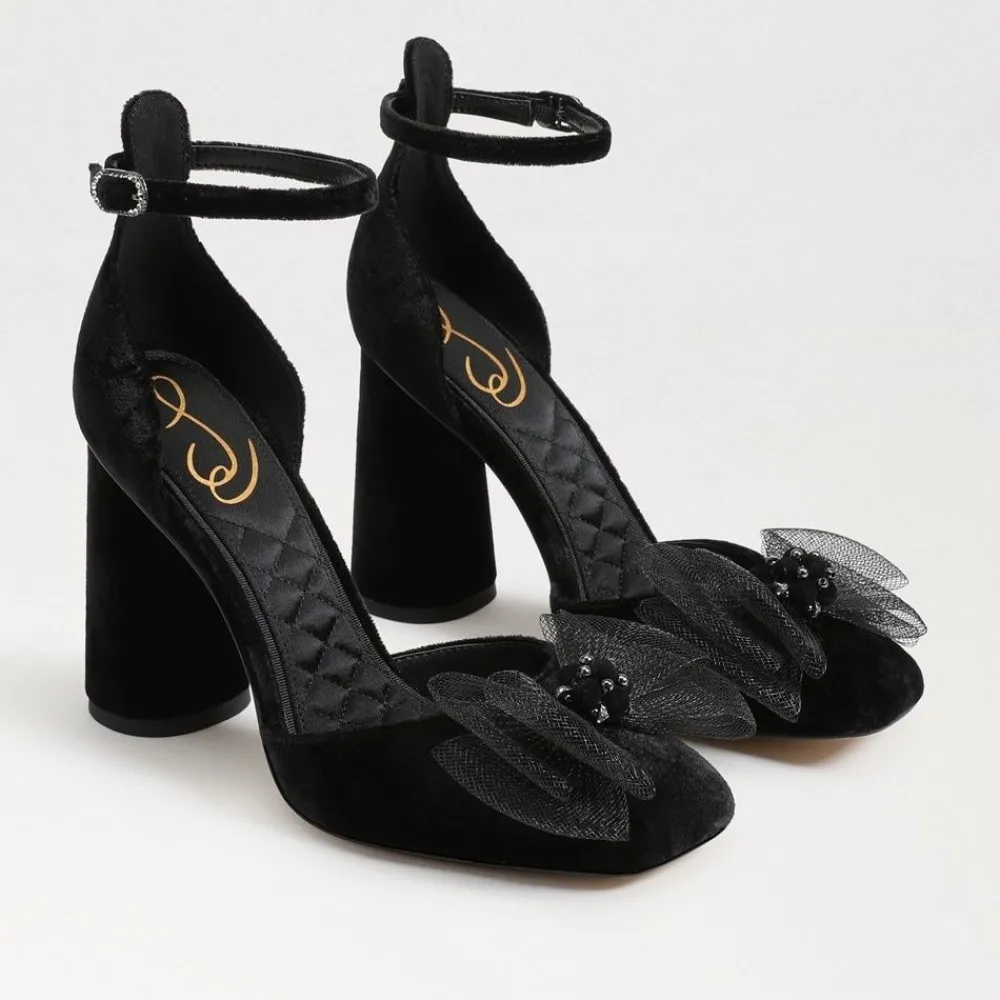 Sam Edelman Colter Ankle Strap Block Heel Black