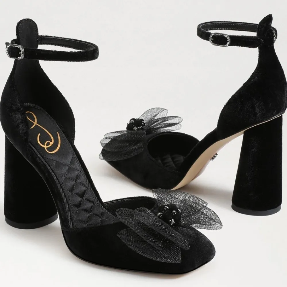 Sam Edelman Colter Ankle Strap Block Heel Black