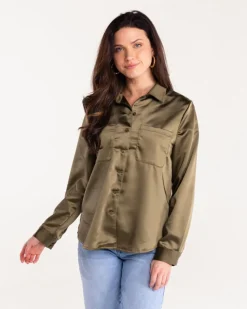 S'edge Apparel S'Edge Apparel Ellis Top In Olive