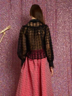 Sister Jane Medallion Rose Tulle Blouse