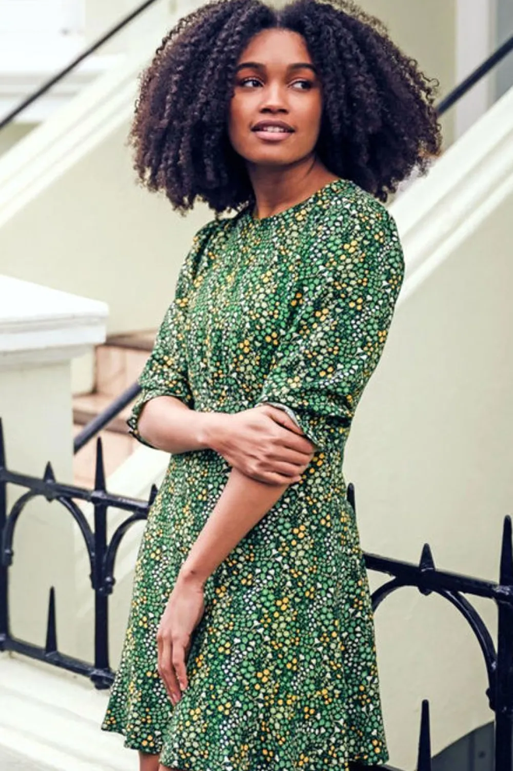 Sugarhill Brighton Lorelei Dress - Black/Green, Ditsy Floral